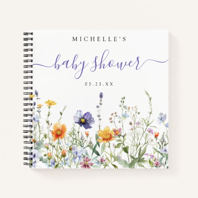 Wildblume Field Baby Showbook Notizbuch (Vorderseite)