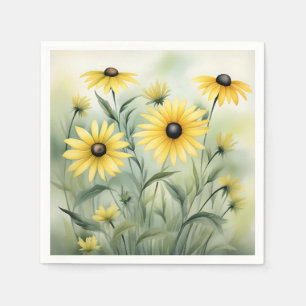Wildblume Field mit Mit Augen Susans Serviette