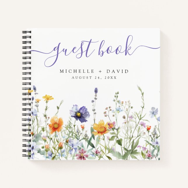 Wildblume Field Wedbook Notizbuch (Vorderseite)