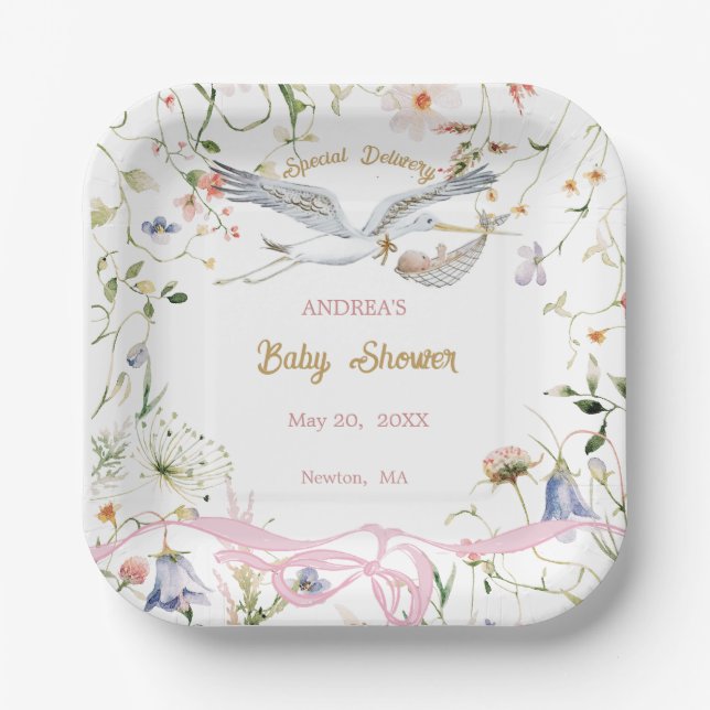 Wildblume-Flachbandplatte Pappteller (Vorderseite)