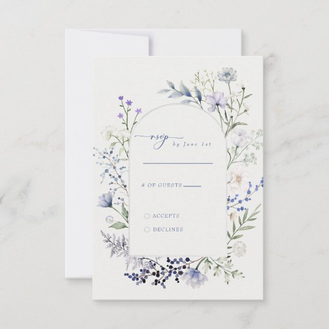 Wildblume Flora Hochzeit RSVP Karte (Vorderseite)
