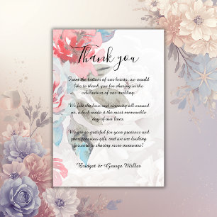 Wildblume Flora Rose Hochzeit Dankeskarte