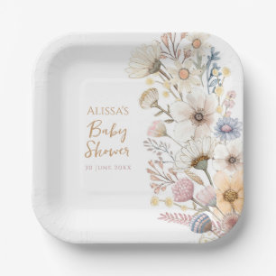 Wildblume Floral Baby Dusche Pappteller