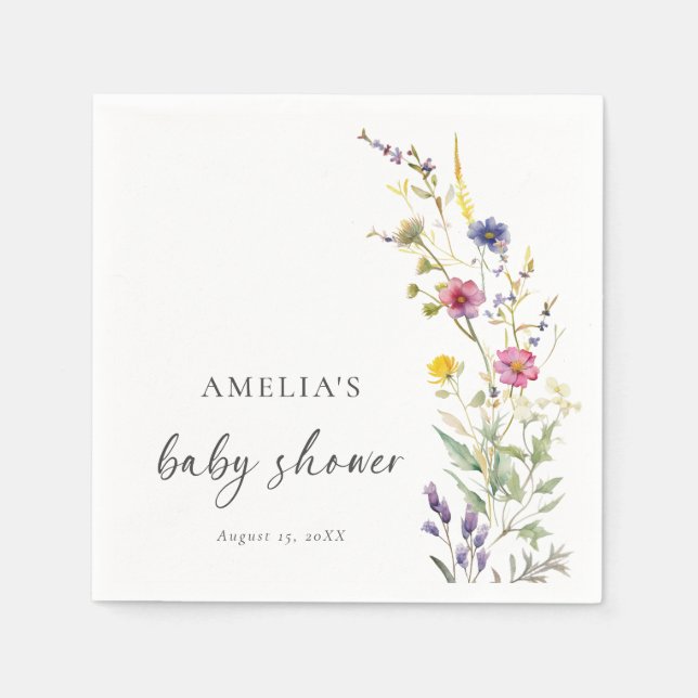 Wildblume Floral Baby Dusche Serviette (Vorderseite)