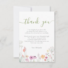 Wildblume Floral Baby Dusche Vielen Dank Dankeskarte