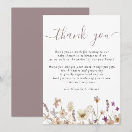 Wildblume Floral Baby Dusche Vielen Dank Dankeskarte