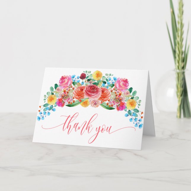 Wildblume Floral Baby Dusche Vielen Dank Karte (Vorderseite)