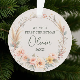 Wildblume Floral Baby Erste Weihnachtsfeier person Ornament