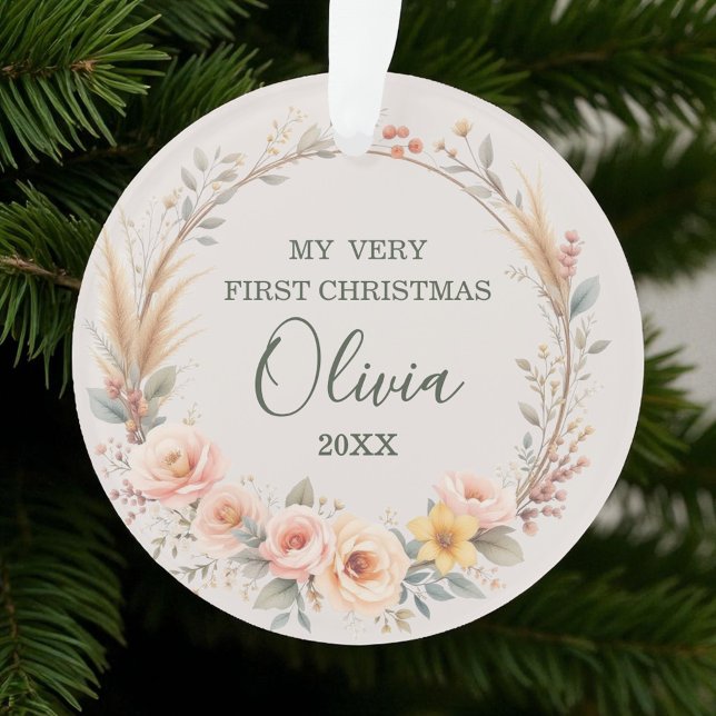 Wildblume Floral Baby Erste Weihnachtsfeier person Ornament (Von Creator hochgeladen)