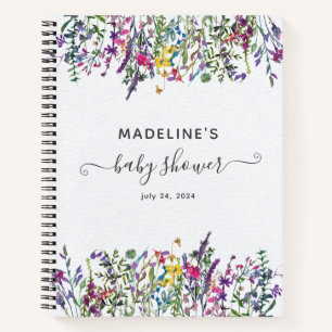 Wildblume Floral Baby Shooting Geschenkliste Notizbuch