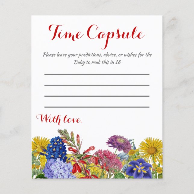Wildblume Floral Baby Shower Time Kapselspiel (Vorderseite)