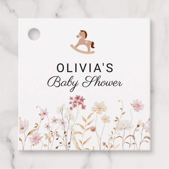 Wildblume Floral Boho Kinderdusche Souvenir Gesche Geschenkanhänger (Vorderseite)