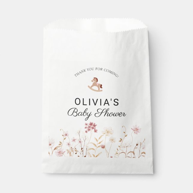 Wildblume Floral Boho Vielen Dank Souvenir Geschen Geschenktütchen (Vorderseite)