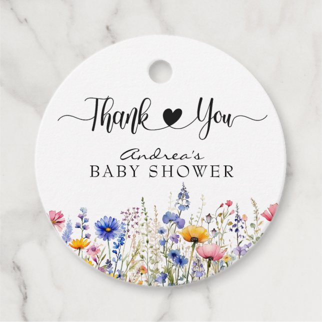 Wildblume Floral | Brautparty Vielen Dank Geschenkanhänger (Vorderseite)