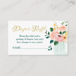 Wildblume Floral Diaper Raffel Ticket Begleitkarte