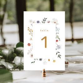 Wildblume Floral Frame Babydusche Tischnummer