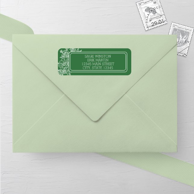 Wildblume Floral Frame Wedding Address Label (Von Creator hochgeladen)