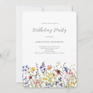 Wildblume Floral Geburtstag Einladung