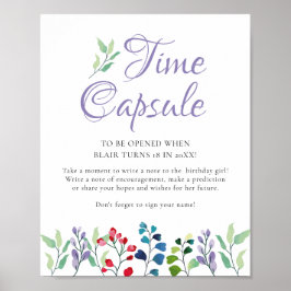 Wildblume Floral Geburtstag Zeit Kapselspiel Poster
