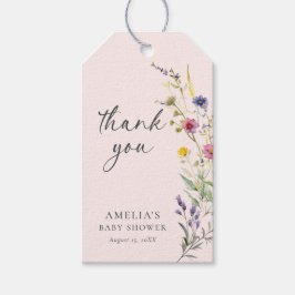 Wildblume Floral Girl Babydusche Danke Geschenkanhänger