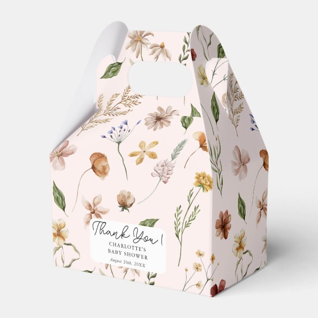 Wildblume Floral Girl Babydusche Geschenkschachtel (Vorderseite)
