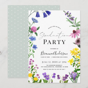 Wildblume Floral Graduation Party Einladung