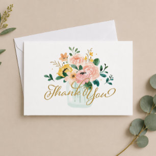 Wildblume Floral Mason Jar Danke Karte
