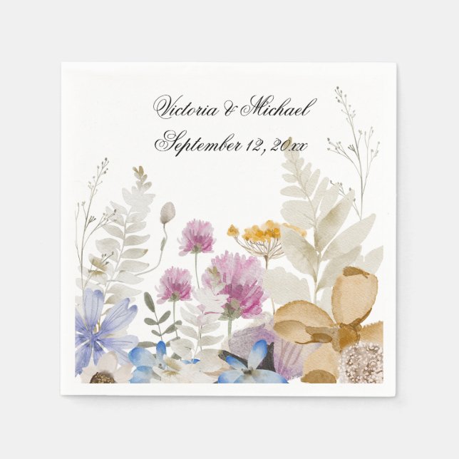 Wildblume Floral Napkins Serviette (Vorderseite)