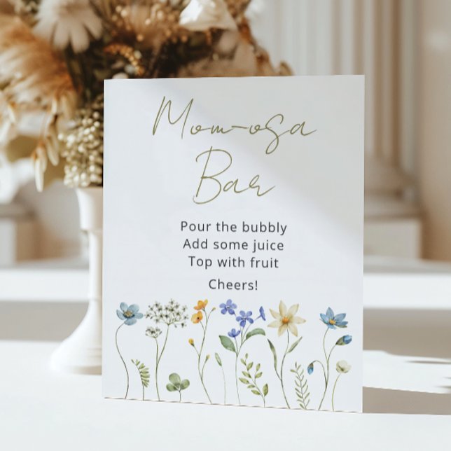 Wildblume Floral neutrale Momosa Bar Poster (Von Creator hochgeladen)