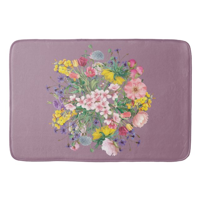 Wildblume Floral Soft Gemütliches Badezimmer Badew Badematte (Vorderseite)