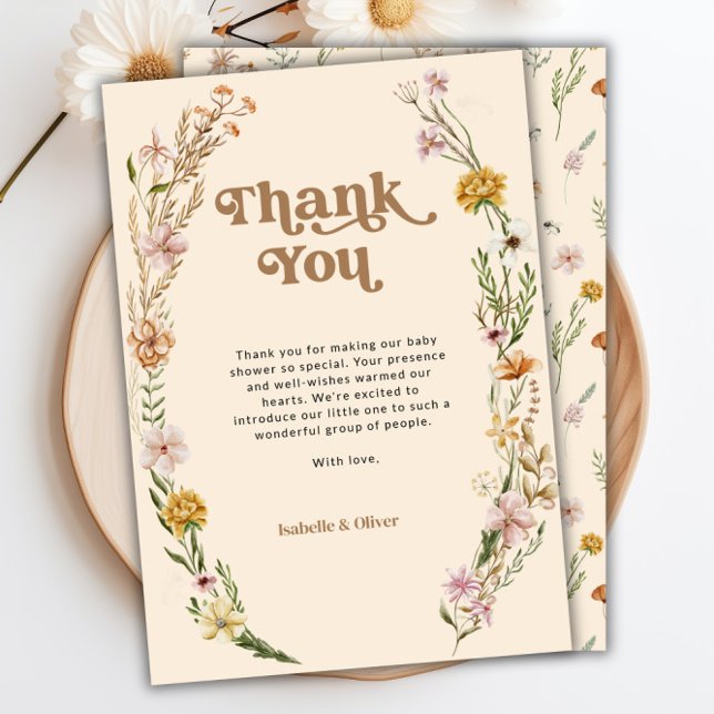 Wildblume floral Vielen Dank Karte (Wildflower Floral Thank You Card)