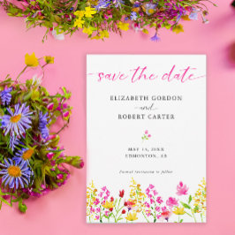 Wildblume Floral Wasserfarbe Elegantes Skript Save The Date