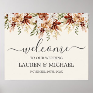 Wildblume Floral Wedding Begrüßungszeichen Poster