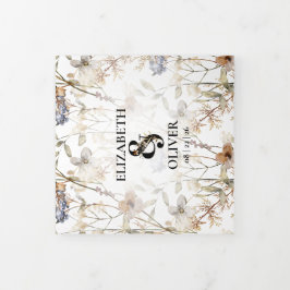 Wildblume Floral Wedding Dreifach Gefaltete Einladung