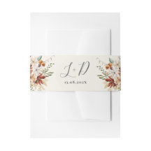 Wildblume Floral Wedding Einladung Bauchband