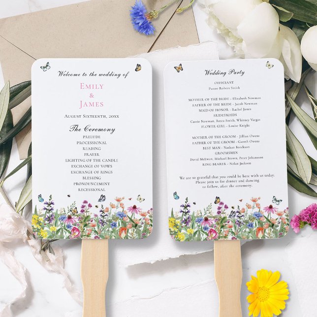 Wildblume Floral Wedding Program Fächer (Von Creator hochgeladen)