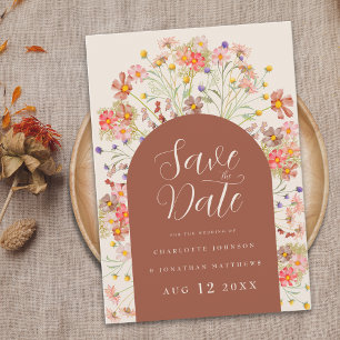 Wildblume Florenz Arch Rustic Boho Hochzeit im Her Save The Date