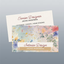 Wildblume Foliage Blue Burgundy Watercolor