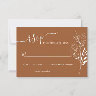 Wildblume Foliage Wedding RSVP Card Karte