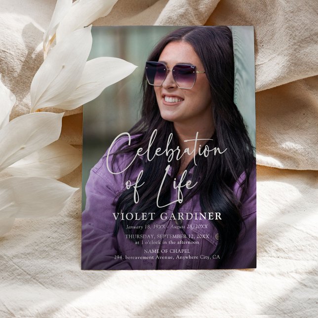 Wildblume Foto Beerdigung Gedenkprogramm Dreifach Gefaltete Einladung (Von Creator hochgeladen)