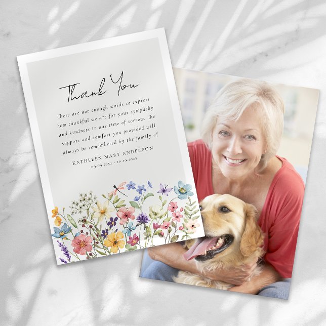 Wildblume Foto Beileid Beerdigung Dankeskarte (Von Creator hochgeladen)