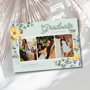 Wildblume Foto Girl High School Graduation Party Einladung