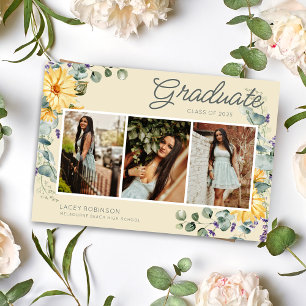 Wildblume Foto Girl High School Graduation Party Einladung