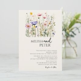 Wildblume Foto Hochzeit Einladung