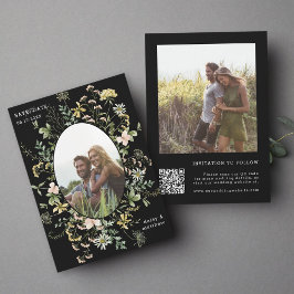 Wildblume Frame 2 Foto Hochzeitskennzeichen QR Cod Save The Date