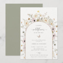 Wildblume Frame Baby Dusche Einladung