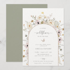 Wildblume Frame Baby Dusche Einladung