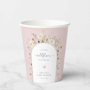Wildblume Frame Baby Dusche Pappbecher