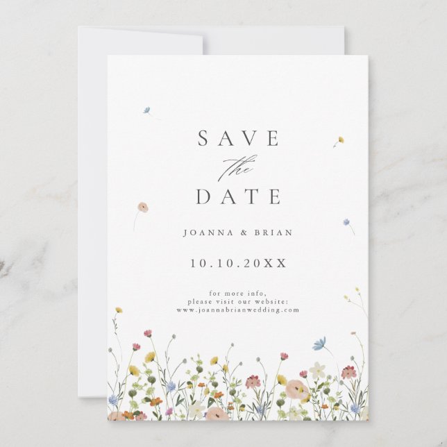 Wildblume Fruchtsaison Foto Save The Date (Vorderseite)