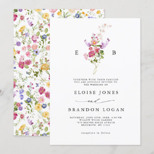 Wildblume Fruchtsaison Meadogarten Hochzeit I Einladung